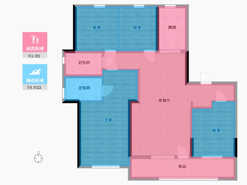 山东省-青岛市-大云谷金茂府悦府南区-116.10-户型库-动静分区