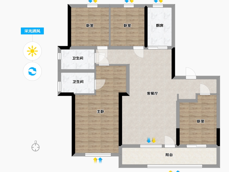 山东省-青岛市-大云谷金茂府悦府南区-116.10-户型库-采光通风