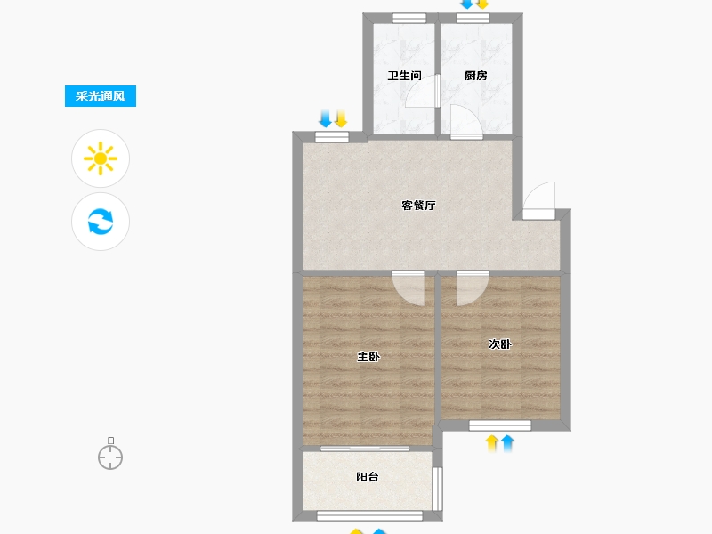 上海-上海市-淞南九村-52.11-户型库-采光通风