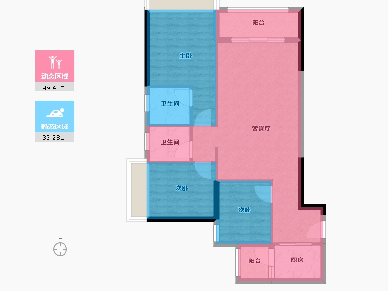 广东省-佛山市-圣德嘉园-75.00-户型库-动静分区