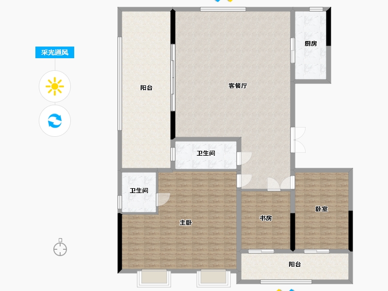 山东省-威海市-威高七彩城云山郡-176.00-户型库-采光通风