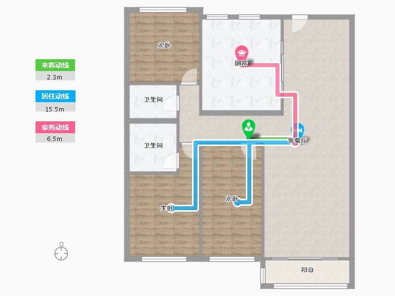 北京-北京市-京城雅居-137.59-户型库-动静线