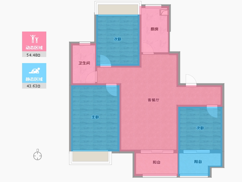 江苏省-扬州市-扬州启迪科技城创新楼-87.21-户型库-动静分区