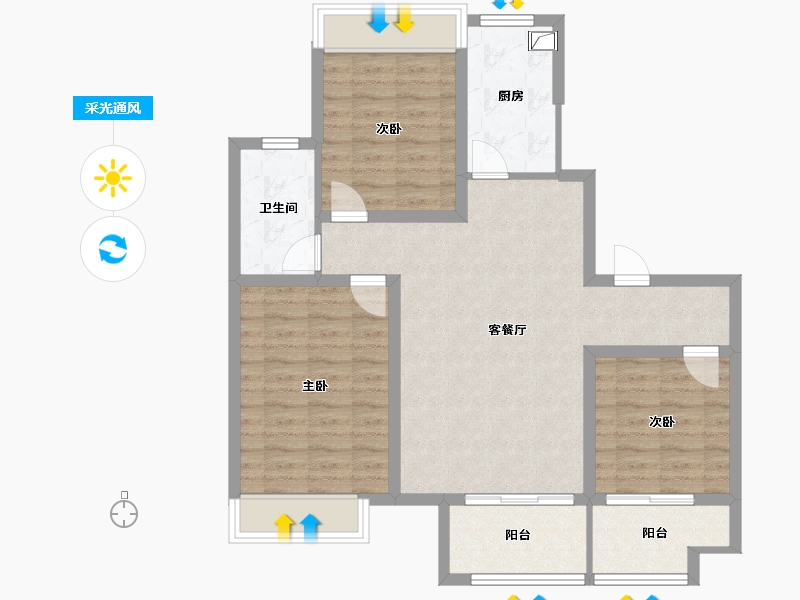 江苏省-扬州市-扬州启迪科技城创新楼-87.21-户型库-采光通风