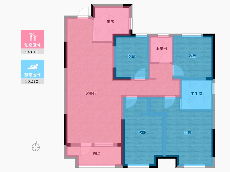 山东省-青岛市-金茂悦府-102.30-户型库-动静分区