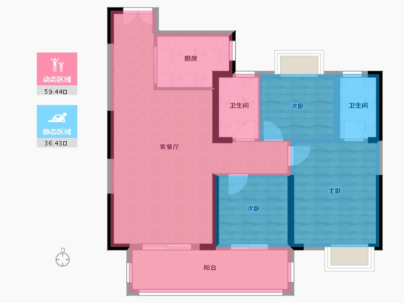 湖北省-宜昌市-时代印-92.94-户型库-动静分区