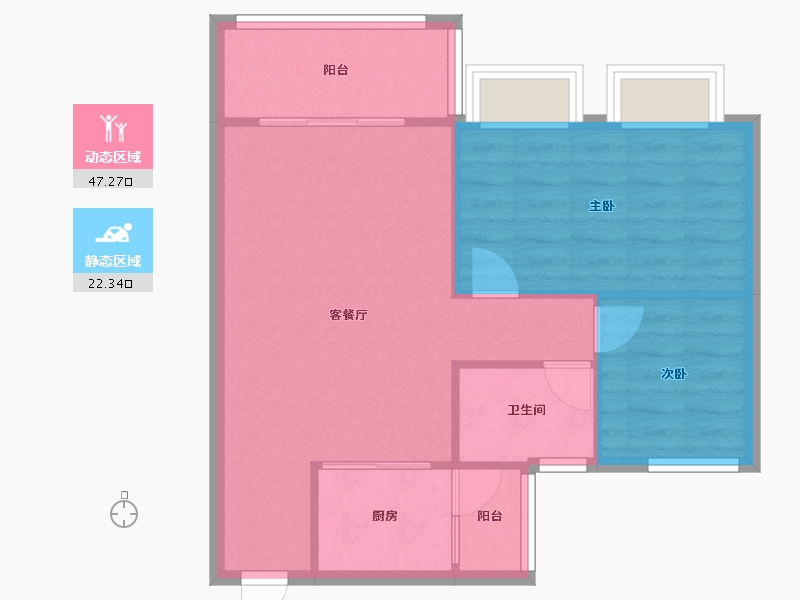 广东省-广州市-翡翠南湾-58.40-户型库-动静分区