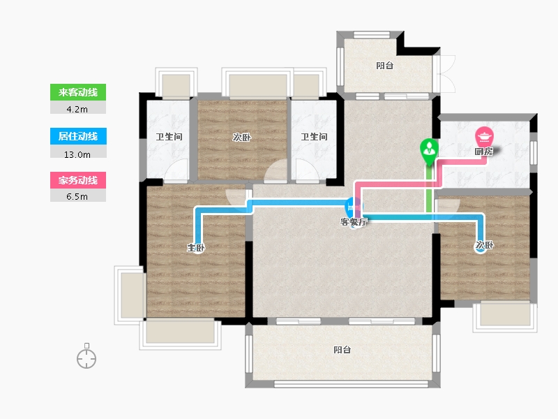 湖北省-宜昌市-时代印-108.80-户型库-动静线