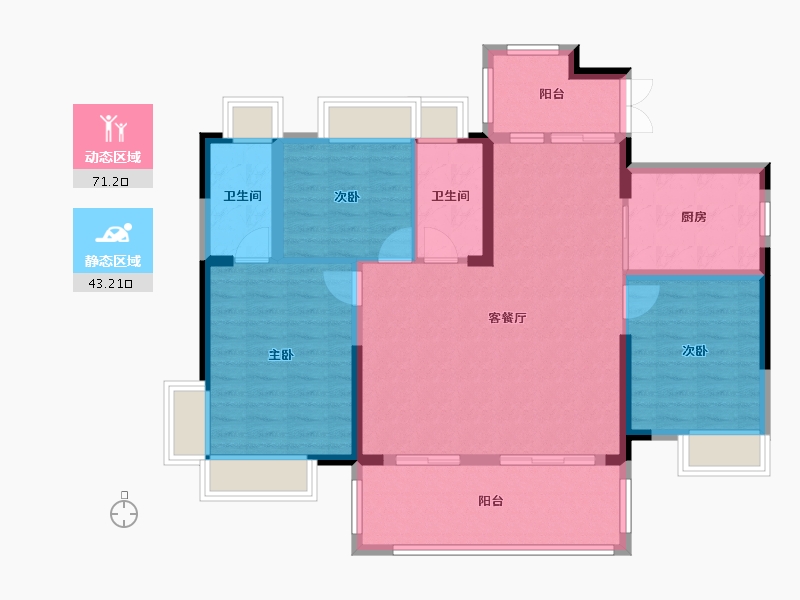 湖北省-宜昌市-时代印-108.80-户型库-动静分区