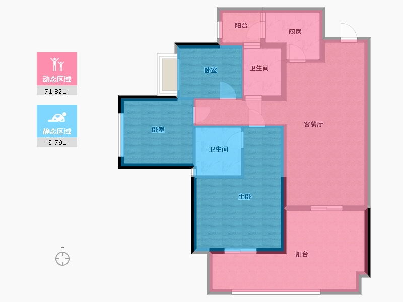 贵州省-贵阳市-百花新苑-104.00-户型库-动静分区