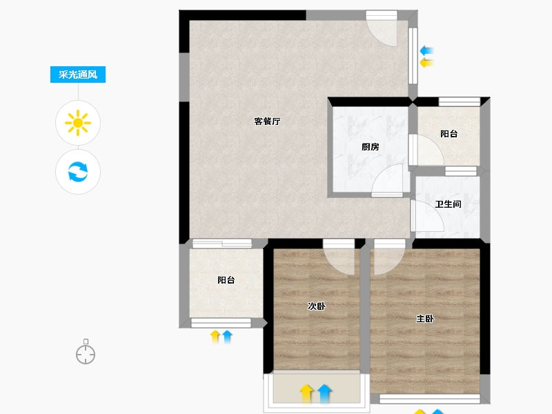 湖北省-武汉市-华星融城-48.00-户型库-采光通风