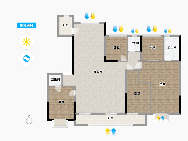 山东省-菏泽市-凯兴府-176.00-户型库-采光通风