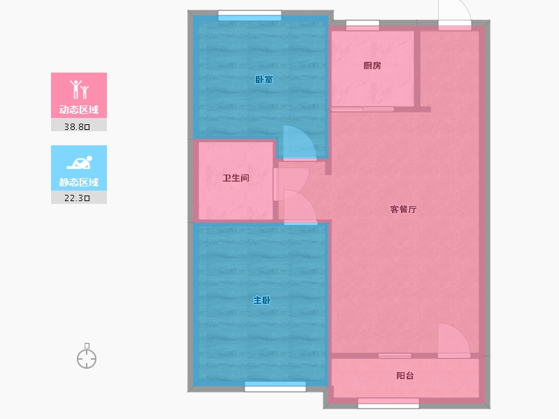 辽宁省-沈阳市-碧桂园公园里-64.51-户型库-动静分区