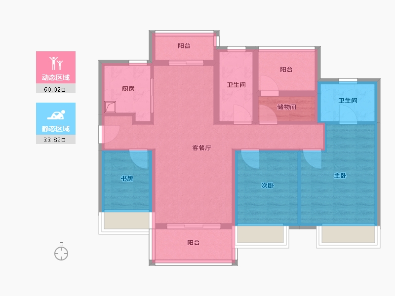 广东省-佛山市-金茂绿岛湖-84.68-户型库-动静分区