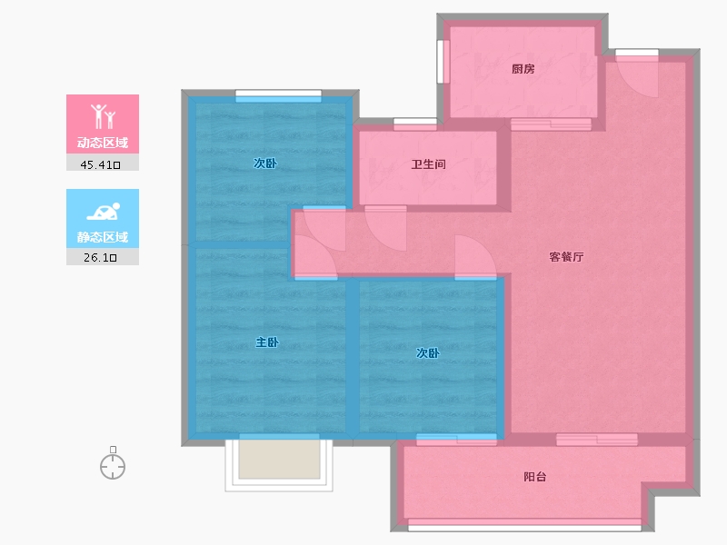 河南省-郑州市-城南正荣府-69.00-户型库-动静分区