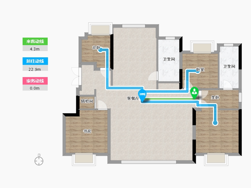 辽宁省-抚顺市-汇银东樾-132.80-户型库-动静线