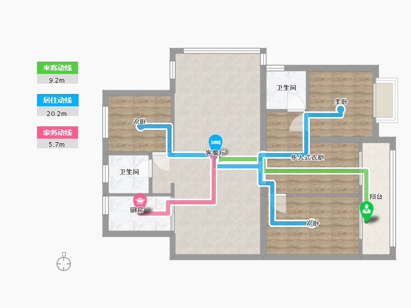 浙江省-嘉兴市-善智苑-100.80-户型库-动静线