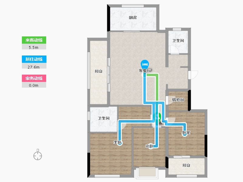 浙江省-杭州市-绿城滨江联发春来雅庭-119.00-户型库-动静线