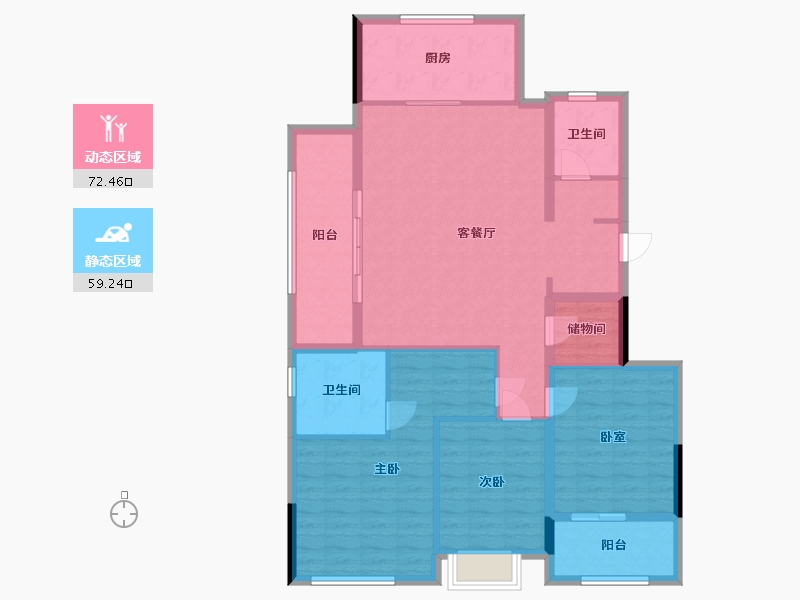 浙江省-杭州市-绿城滨江联发春来雅庭-119.00-户型库-动静分区