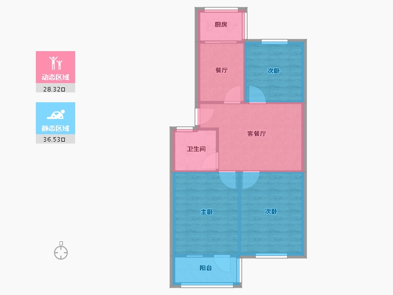 江苏省-南京市-渊声巷-43号院-68.00-户型库-动静分区