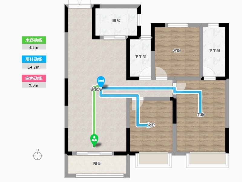 山西省-长治市-锦福苑-107.20-户型库-动静线