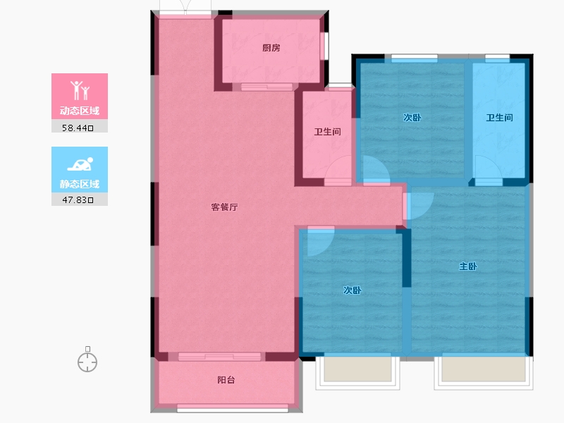 山西省-长治市-锦福苑-107.20-户型库-动静分区