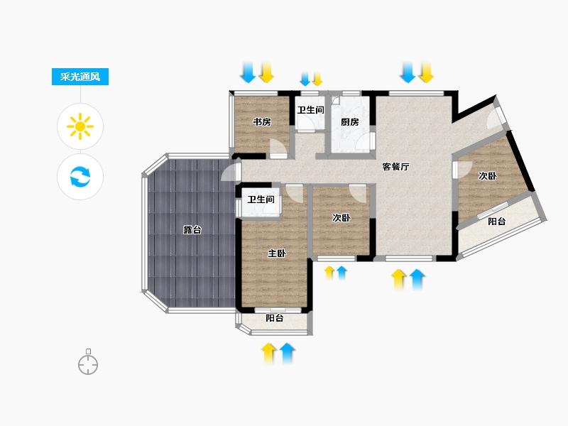 四川省-眉山市-聚亿天府锦城三期-120.00-户型库-采光通风