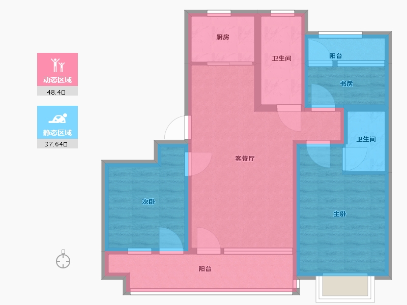 山东省-青岛市-兴华悦府-75.00-户型库-动静分区