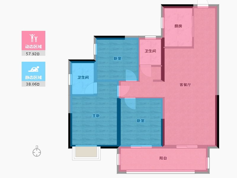 广西壮族自治区-南宁市-威宁青运村-79.42-户型库-动静分区