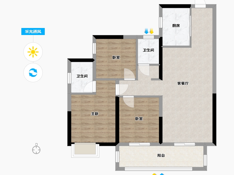 广西壮族自治区-南宁市-威宁青运村-79.42-户型库-采光通风