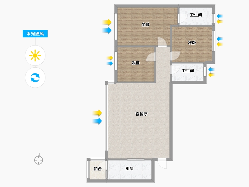 四川省-成都市-保利大都汇-熙汇-95.00-户型库-采光通风