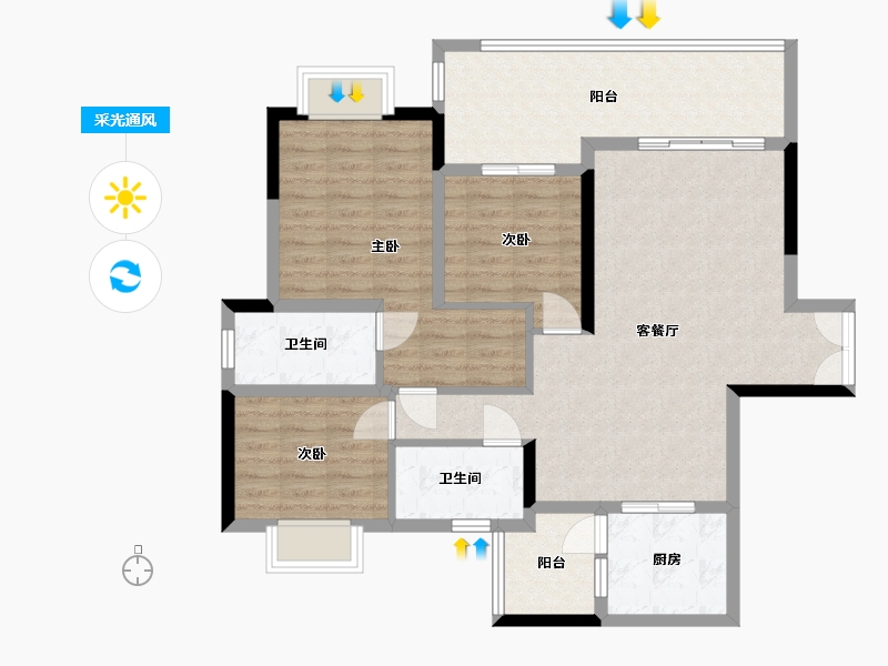 贵州省-黔西南布依族苗族自治州-鑫凯桔山湖-102.40-户型库-采光通风