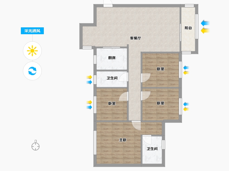 广西壮族自治区-南宁市-金水湾花园-北区-107.58-户型库-采光通风