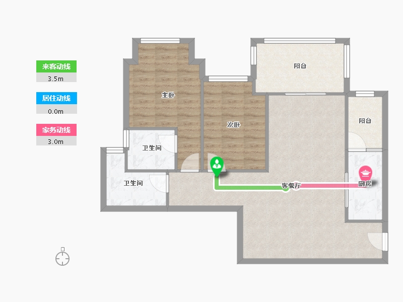 重庆-重庆市-新江与城悠澜-78.36-户型库-动静线