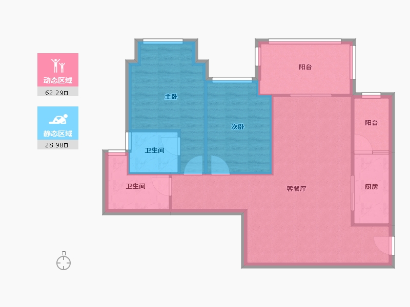 重庆-重庆市-新江与城悠澜-78.36-户型库-动静分区