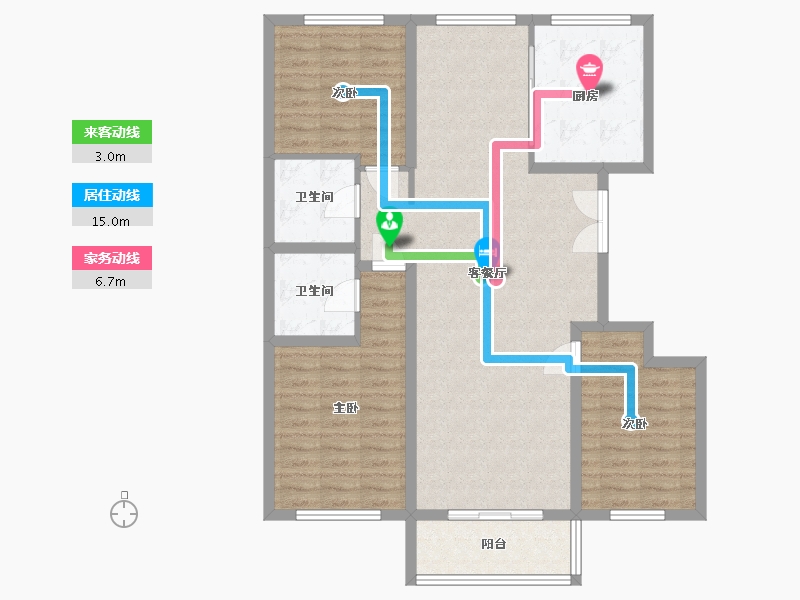 山西省-朔州市-怡景佳苑-106.40-户型库-动静线