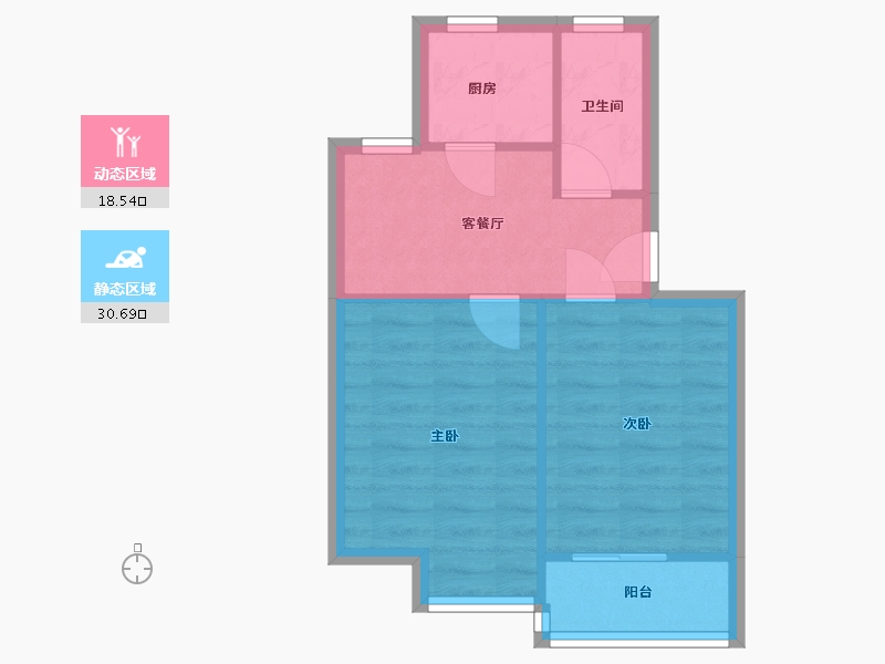 浙江省-杭州市-香积寺巷小区-43.38-户型库-动静分区