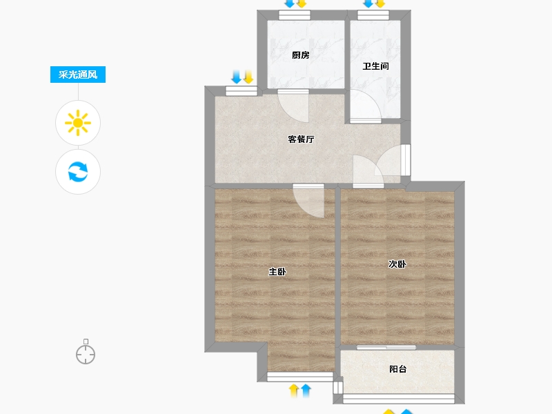 浙江省-杭州市-香积寺巷小区-43.38-户型库-采光通风