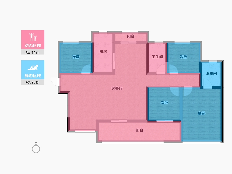 广西壮族自治区-南宁市-轨道步云江畔-105.60-户型库-动静分区