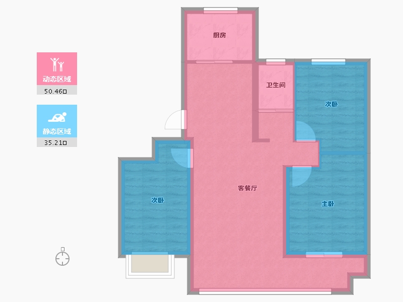 河北省-唐山市-碧桂园凤凰星辰-90.00-户型库-动静分区