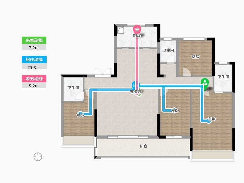 湖南省-郴州市-玖樾府-148.00-户型库-动静线