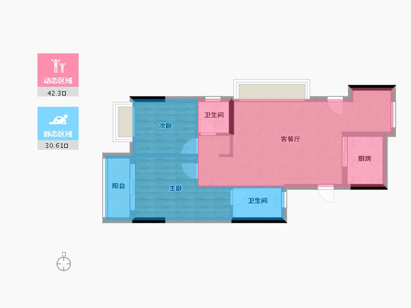 浙江省-杭州市-中天宸望-71.20-户型库-动静分区