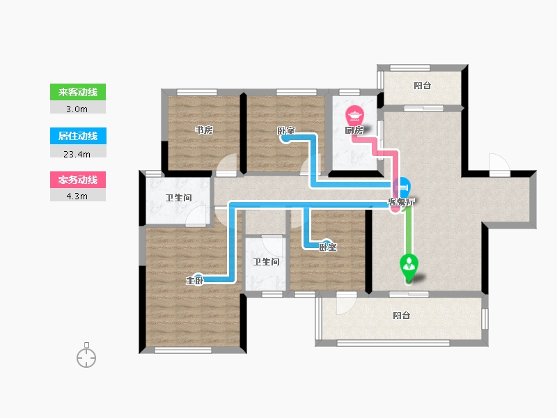 广西壮族自治区-玉林市-北流普利幸福湾-114.40-户型库-动静线