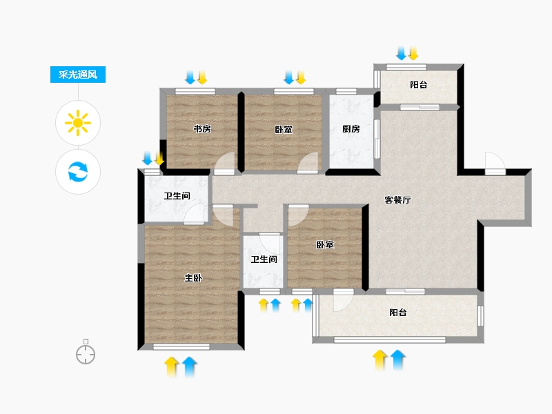 广西壮族自治区-玉林市-北流普利幸福湾-114.40-户型库-采光通风