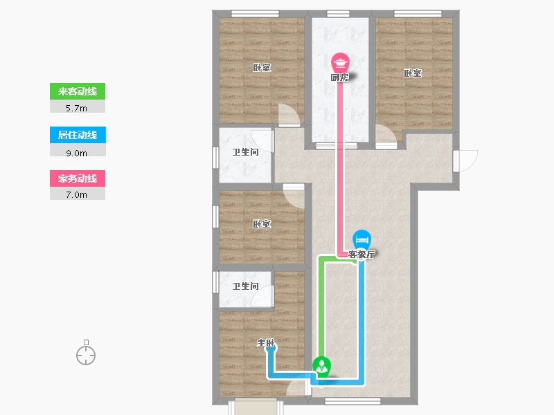 陕西省-榆林市-金阳光二期锦城-108.92-户型库-动静线