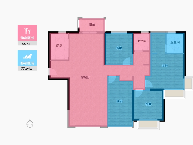 四川省-成都市-建发麓岭汇四期-124.00-户型库-动静分区