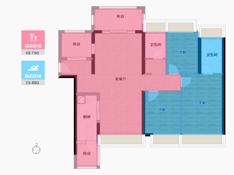 广东省-广州市-富力南驰富颐华庭-98.40-户型库-动静分区