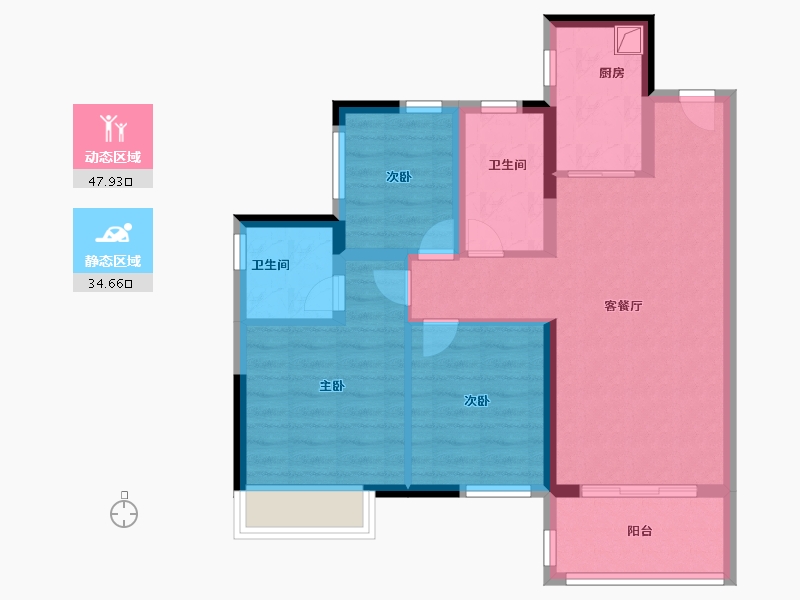 广东省-佛山市-保利中交大都汇-72.87-户型库-动静分区