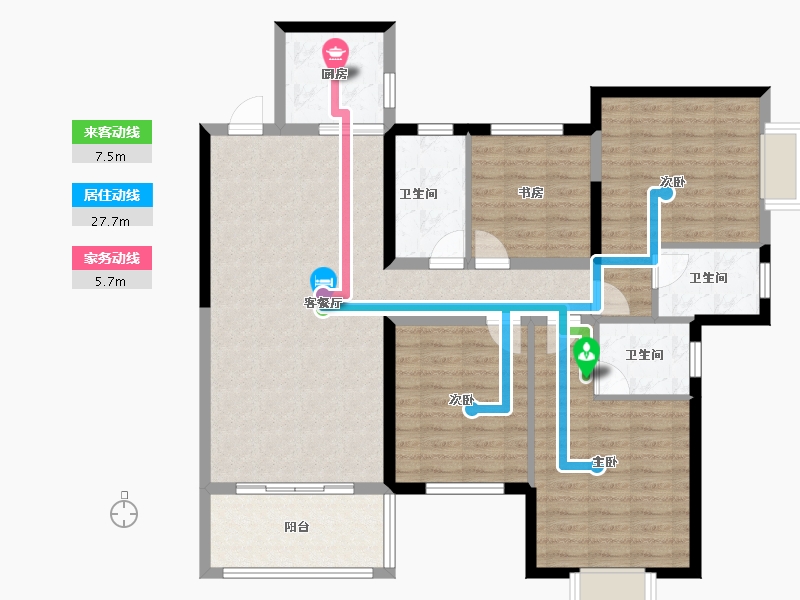 广西壮族自治区-玉林市-侨乡华府-104.50-户型库-动静线