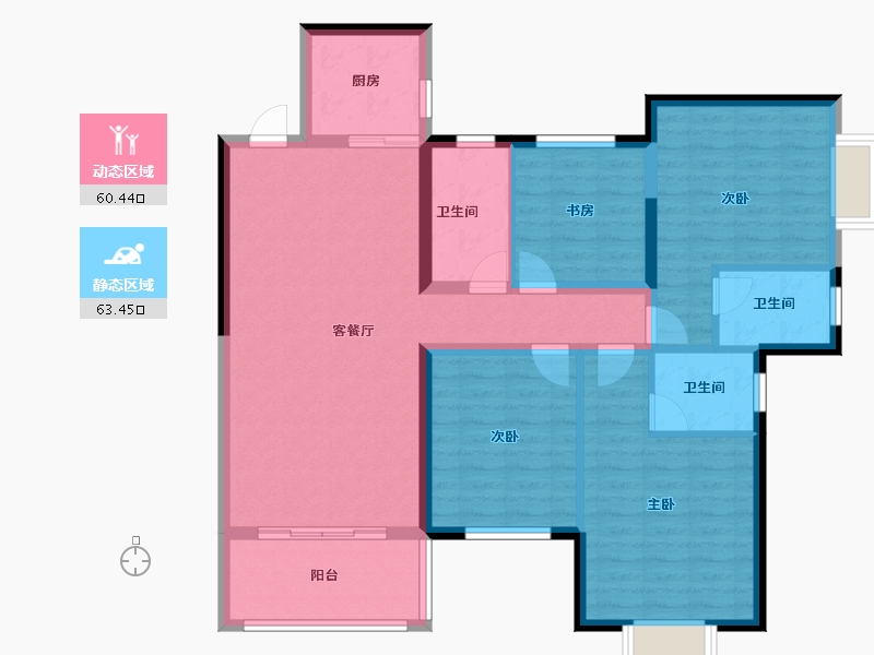 广西壮族自治区-玉林市-侨乡华府-104.50-户型库-动静分区